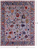 Grey Turkish Oushak Hand Knotted Wool Rug - 9' 4" X 11' 9" - Golden Nile