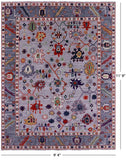 Grey Turkish Oushak Hand Knotted Wool Rug - 9' 4" X 11' 9" - Golden Nile