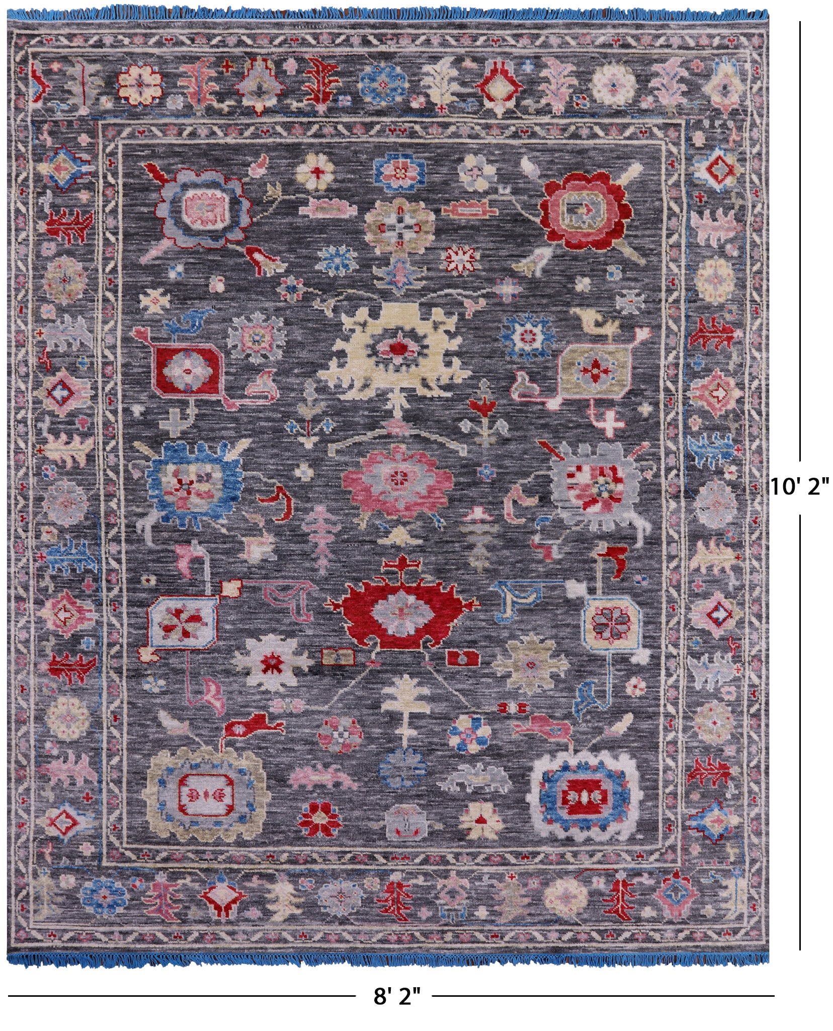 Grey Turkish Oushak Hand Knotted Wool Rug - 8' 2" X 10' 2" - Golden Nile