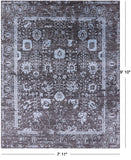 Grey Persian Hand Knotted Wool & Silk Rug - 7' 11" X 9' 10" - Golden Nile