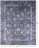 Grey Persian Handmade Wool & Silk Rug - 8' 1" X 10' 1" - Golden Nile