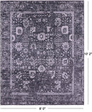 SUPER SALE Grey Persian Hand Knotted Wool & Silk Rug - 8' 0" X 10' 2"
