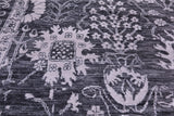 SUPER SALE Grey Persian Hand Knotted Wool & Silk Rug - 8' 0" X 10' 2"
