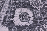 SUPER SALE Grey Persian Hand Knotted Wool & Silk Rug - 8' 0" X 10' 2"