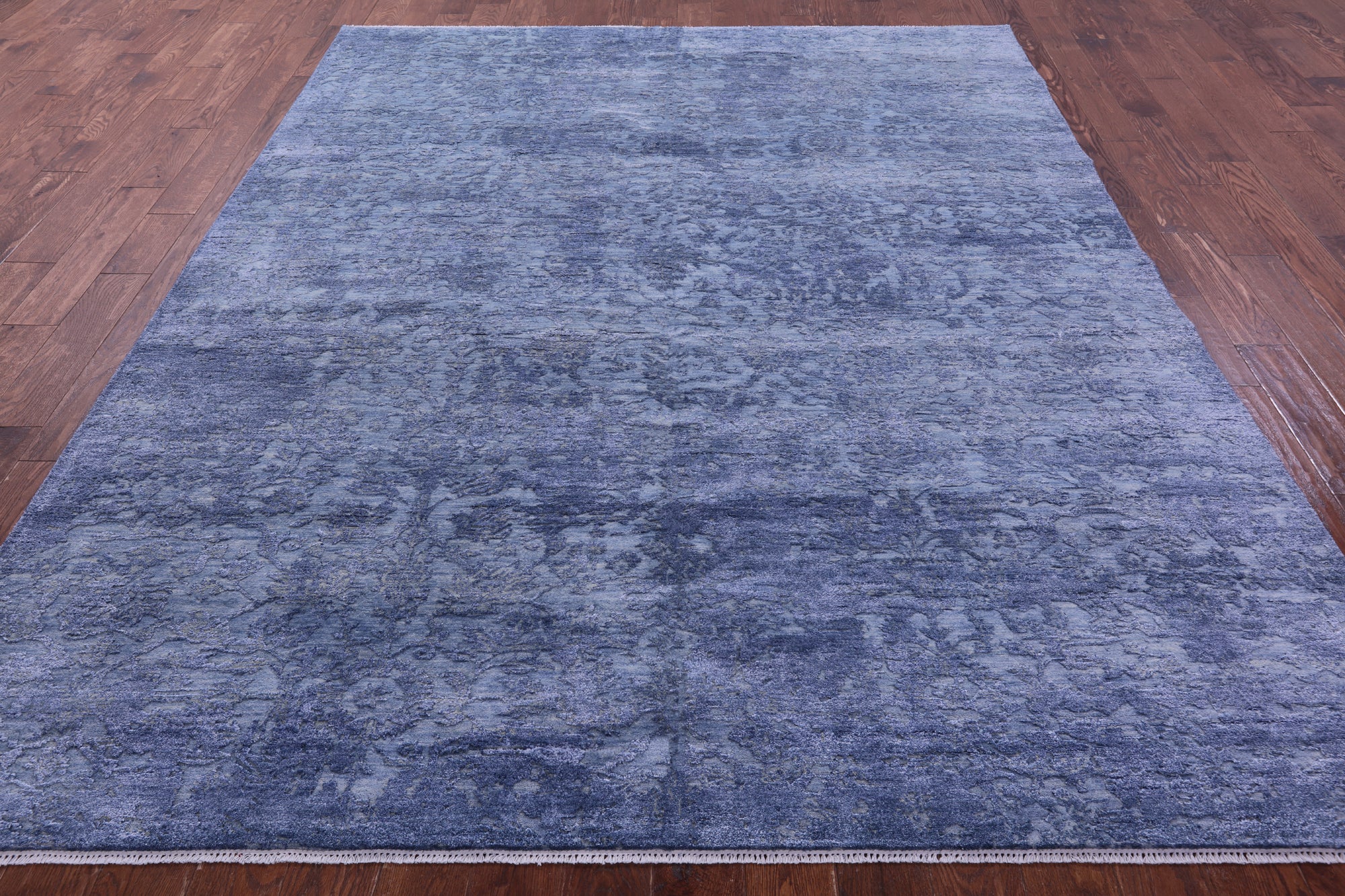 SUPER SALE Modern Hand Knotted Wool & Silk Rug - 7' 11" X 9' 11"