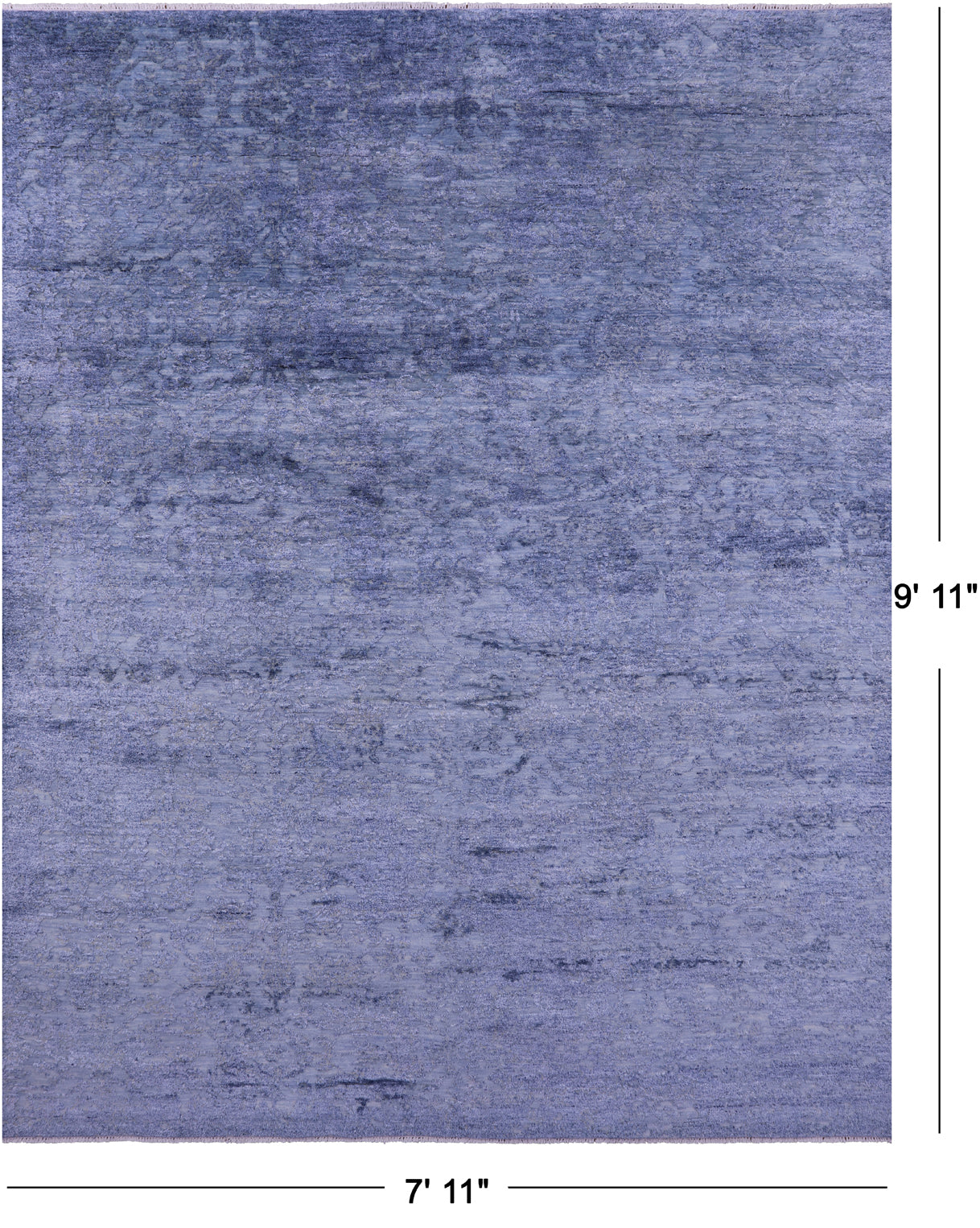SUPER SALE Modern Hand Knotted Wool & Silk Rug - 7' 11" X 9' 11"