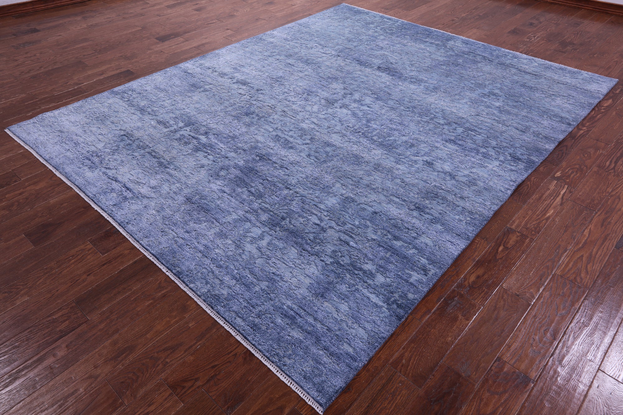 SUPER SALE Modern Hand Knotted Wool & Silk Rug - 7' 11" X 9' 11"