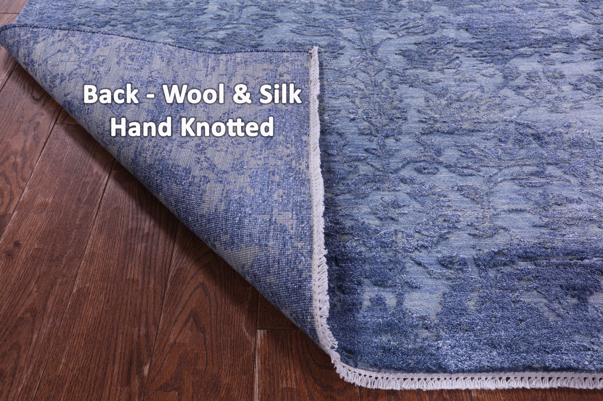SUPER SALE Modern Hand Knotted Wool & Silk Rug - 7' 11" X 9' 11"