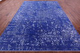 SUPER SALE Blue Persian Heriz Serapi Hand Knotted Wool & Silk Rug - 8' 10" X 12' 2"