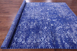 SUPER SALE Blue Persian Heriz Serapi Hand Knotted Wool & Silk Rug - 8' 10" X 12' 2"