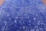 SUPER SALE Blue Persian Heriz Serapi Hand Knotted Wool & Silk Rug - 8' 10" X 12' 2"