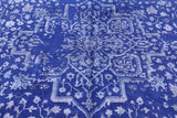 SUPER SALE Blue Persian Heriz Serapi Hand Knotted Wool & Silk Rug - 8' 10" X 12' 2"