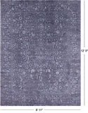 Grey Persian Fine Serapi Hand Knotted Wool & Silk Rug - 8' 11" X 12' 0" - Golden Nile