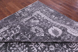 SUPER SALE Grey Persian Hand Knotted Wool & Silk Rug - 9' 0" X 12' 0"