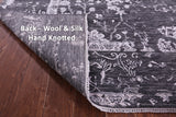 SUPER SALE Grey Persian Hand Knotted Wool & Silk Rug - 9' 0" X 12' 0"