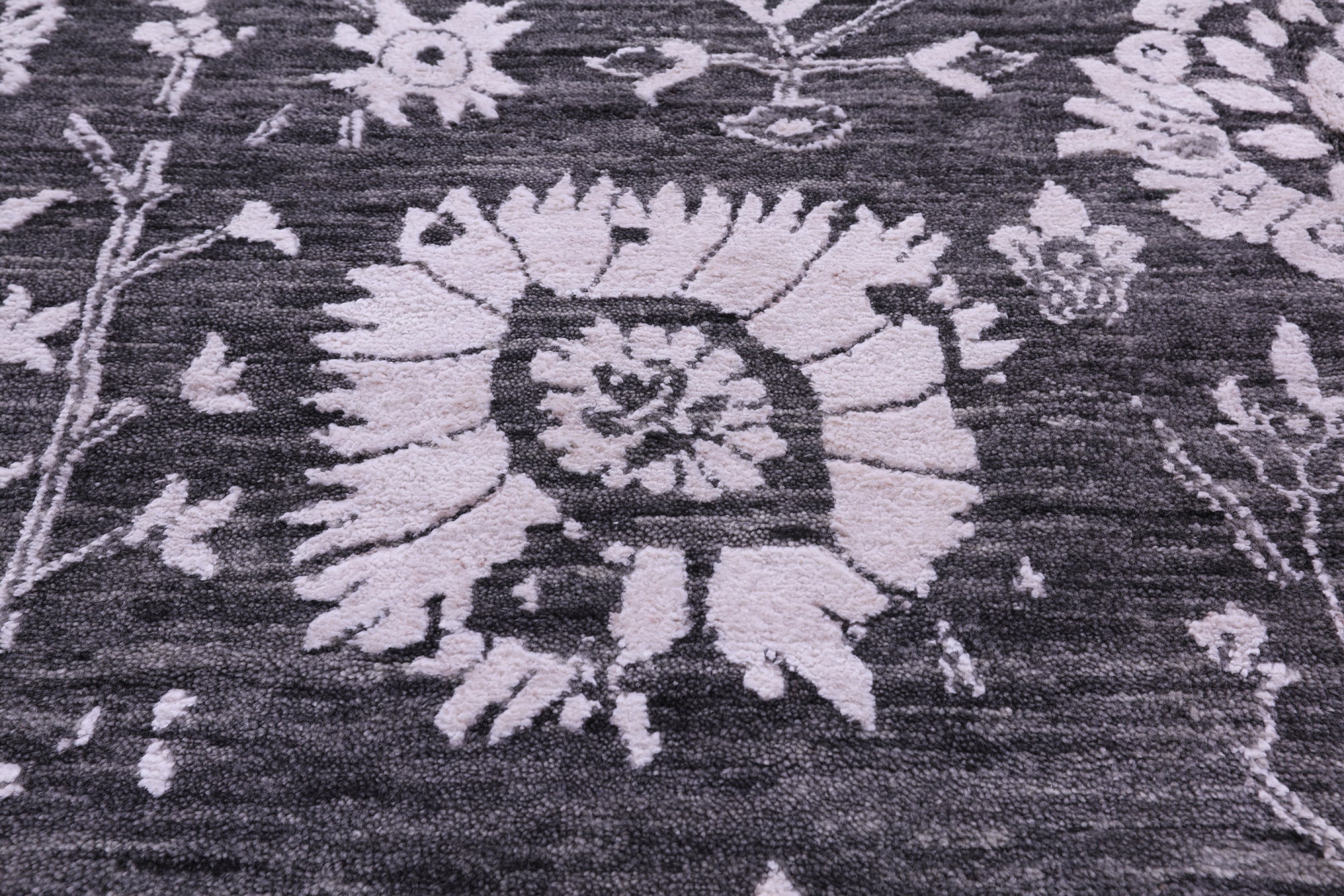SUPER SALE Grey Persian Hand Knotted Wool & Silk Rug - 9' 0" X 12' 0"