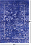 Blue Persian Hand Knotted Wool & Silk Rug - 5' 11" X 8' 10" - Golden Nile