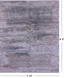 Abstract Modern Handmade Wool & Silk Rug - 7' 10" X 9' 9" - Golden Nile