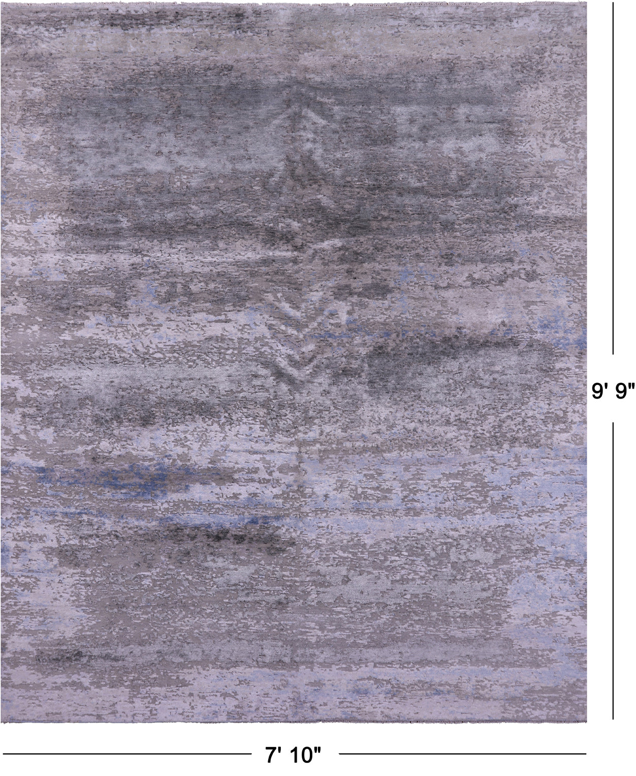 Abstract Modern Handmade Wool & Silk Rug - 7' 10" X 9' 9" - Golden Nile
