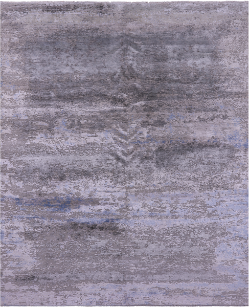 Abstract Modern Handmade Wool & Silk Rug - 7' 10" X 9' 9" - Golden Nile