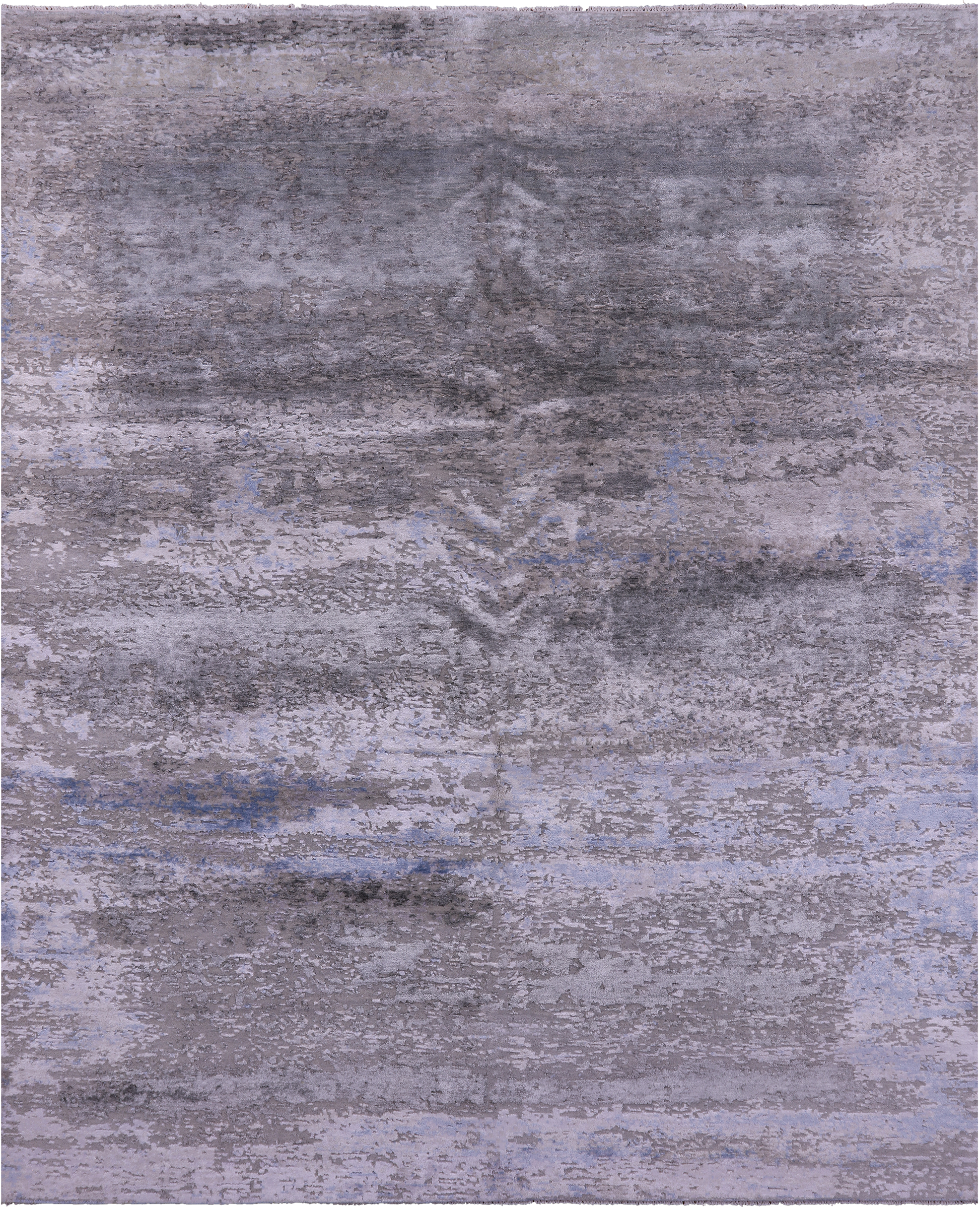 Abstract Modern Handmade Wool & Silk Rug - 7' 10" X 9' 9" - Golden Nile