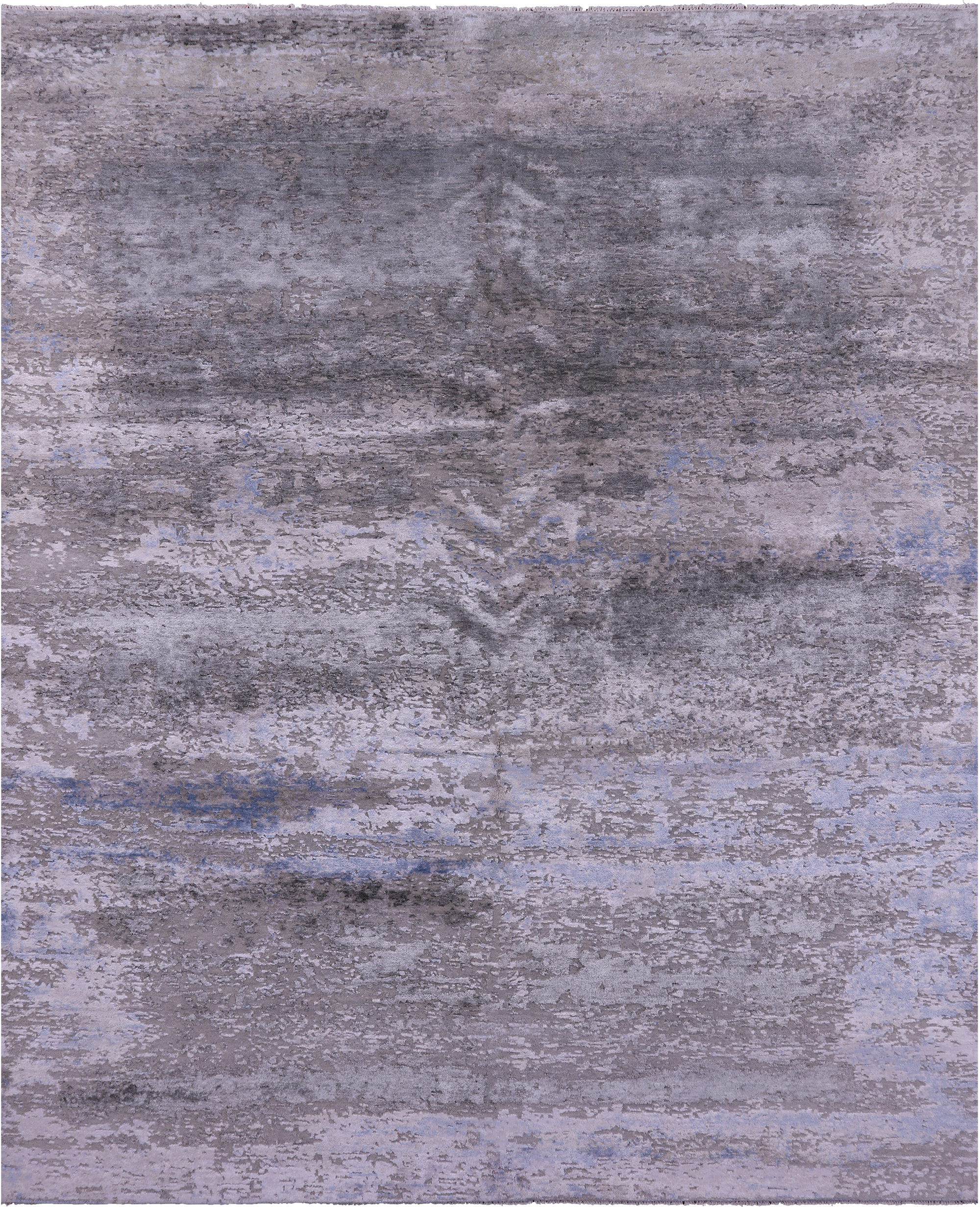 Abstract Modern Handmade Wool & Silk Rug - 7' 10" X 9' 9" - Golden Nile
