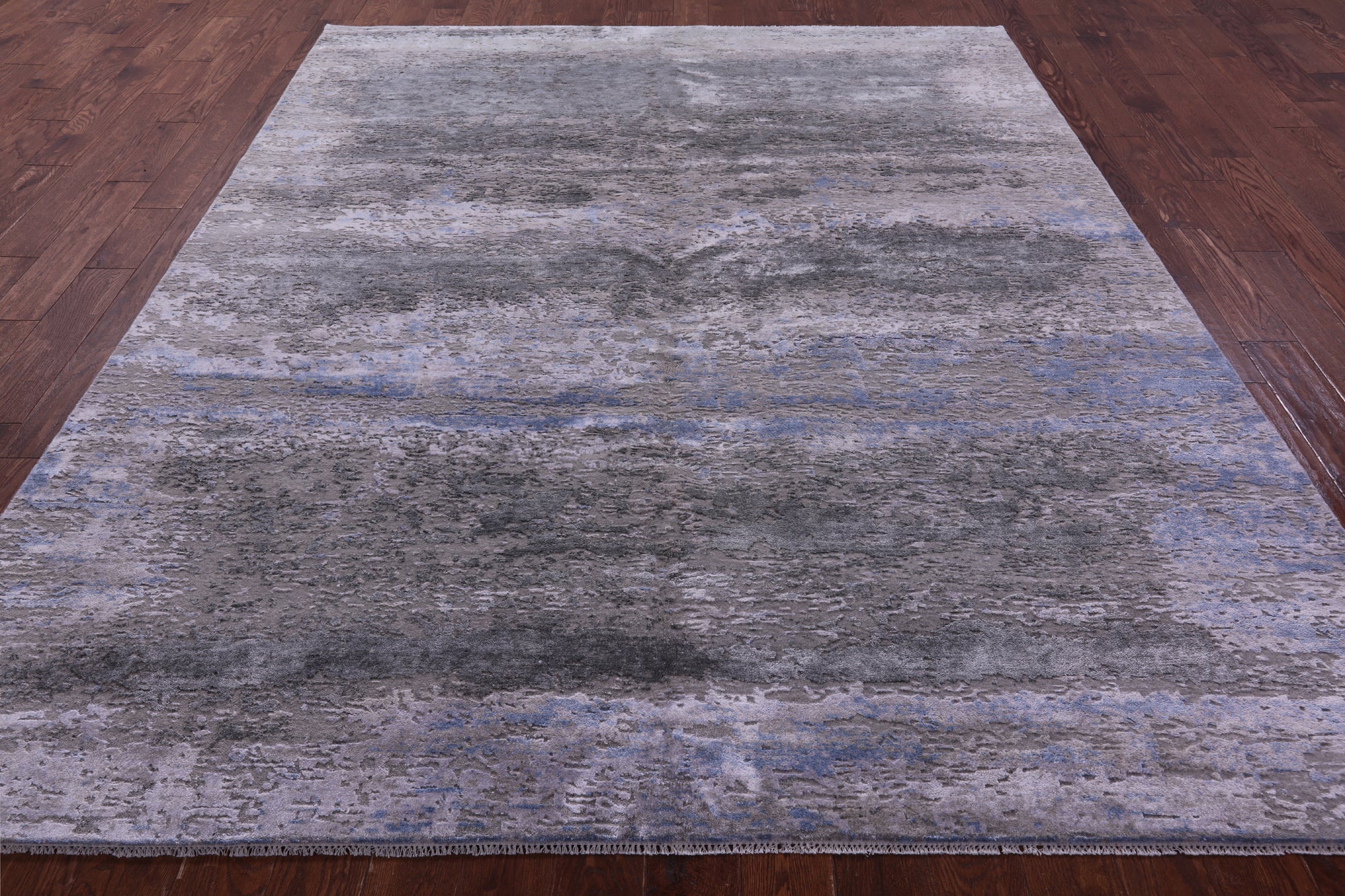 Abstract Modern Handmade Wool & Silk Rug - 7' 10" X 9' 9" - Golden Nile