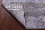 Abstract Modern Handmade Wool & Silk Rug - 7' 10" X 9' 9" - Golden Nile
