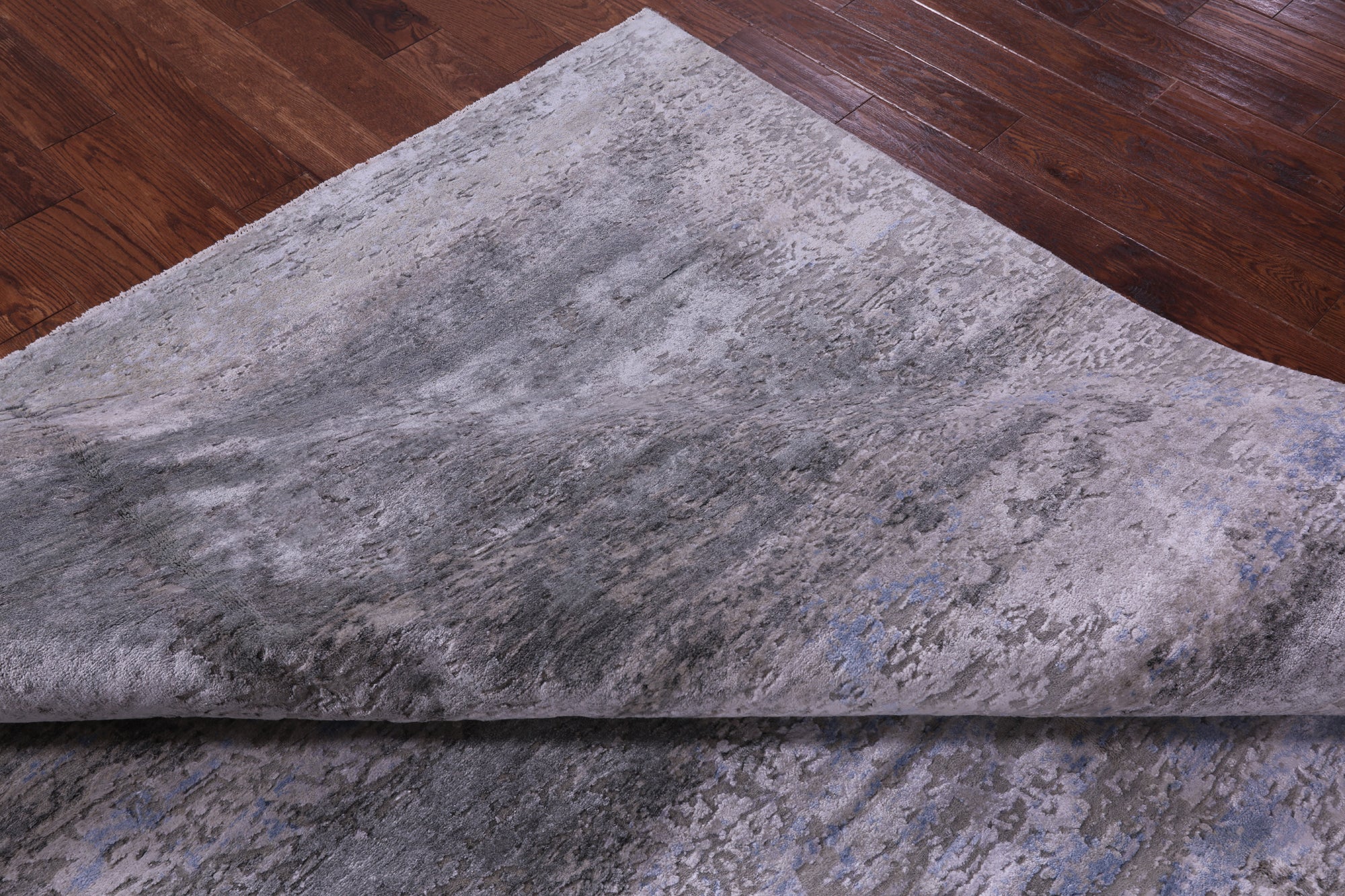 Abstract Modern Handmade Wool & Silk Rug - 7' 10" X 9' 9" - Golden Nile