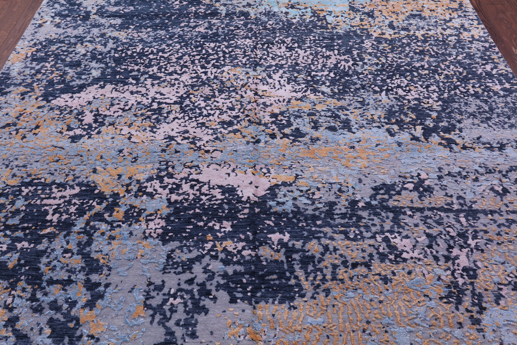 SUPER SALE Abstract Contemporary Handmade Wool & Silk Rug - 7' 11" X 10' 4"