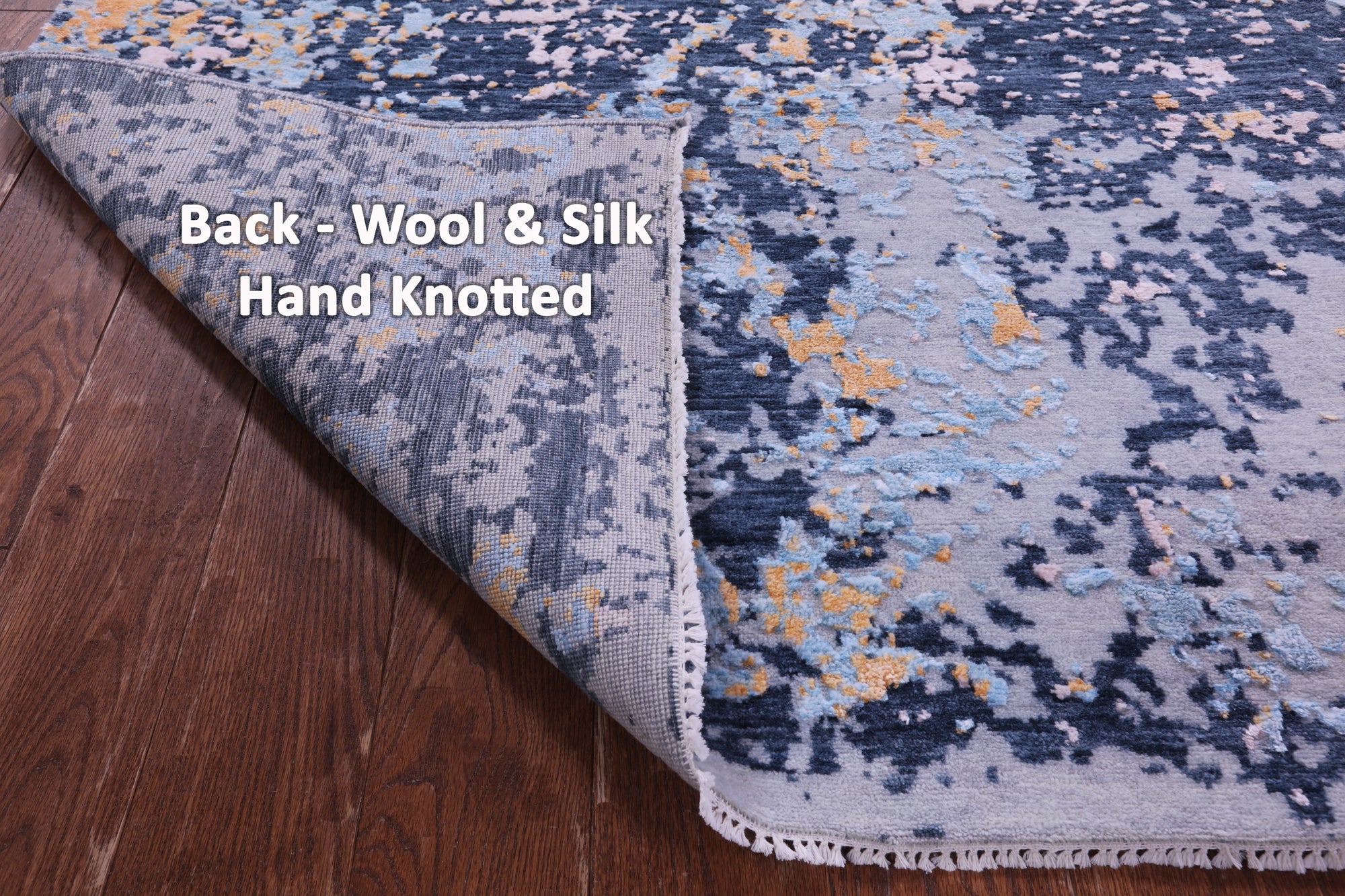 SUPER SALE Abstract Contemporary Handmade Wool & Silk Rug - 7' 11" X 10' 4"