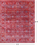SUPER SALE Red Persian Hand Knotted Wool Rug - 8' 0" X 10' 0"