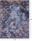 SUPER SALE Contemporary Hand Knotted Wool & Silk Rug - 7' 9" X 10' 2"