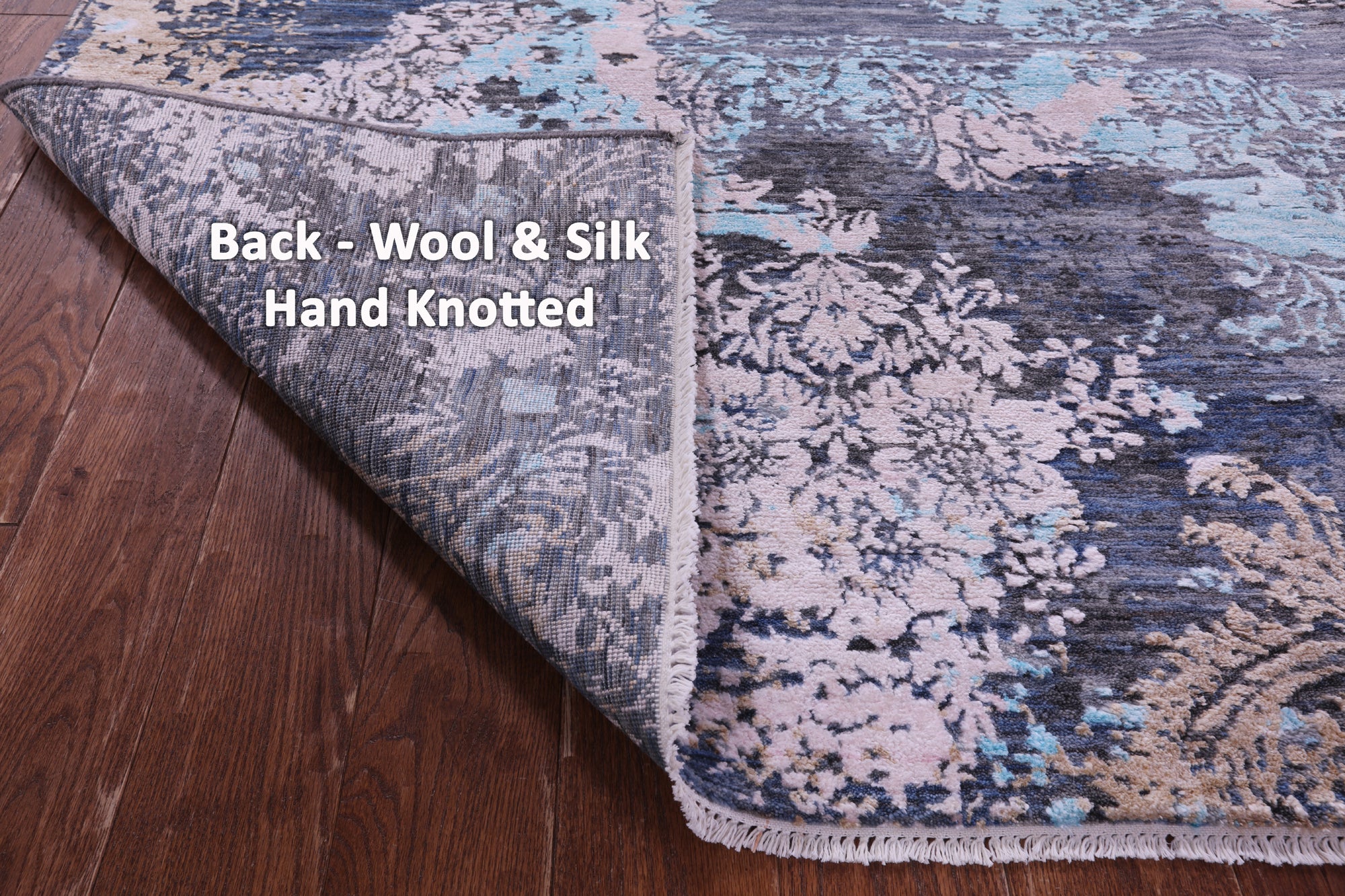 SUPER SALE Contemporary Hand Knotted Wool & Silk Rug - 7' 9" X 10' 2"