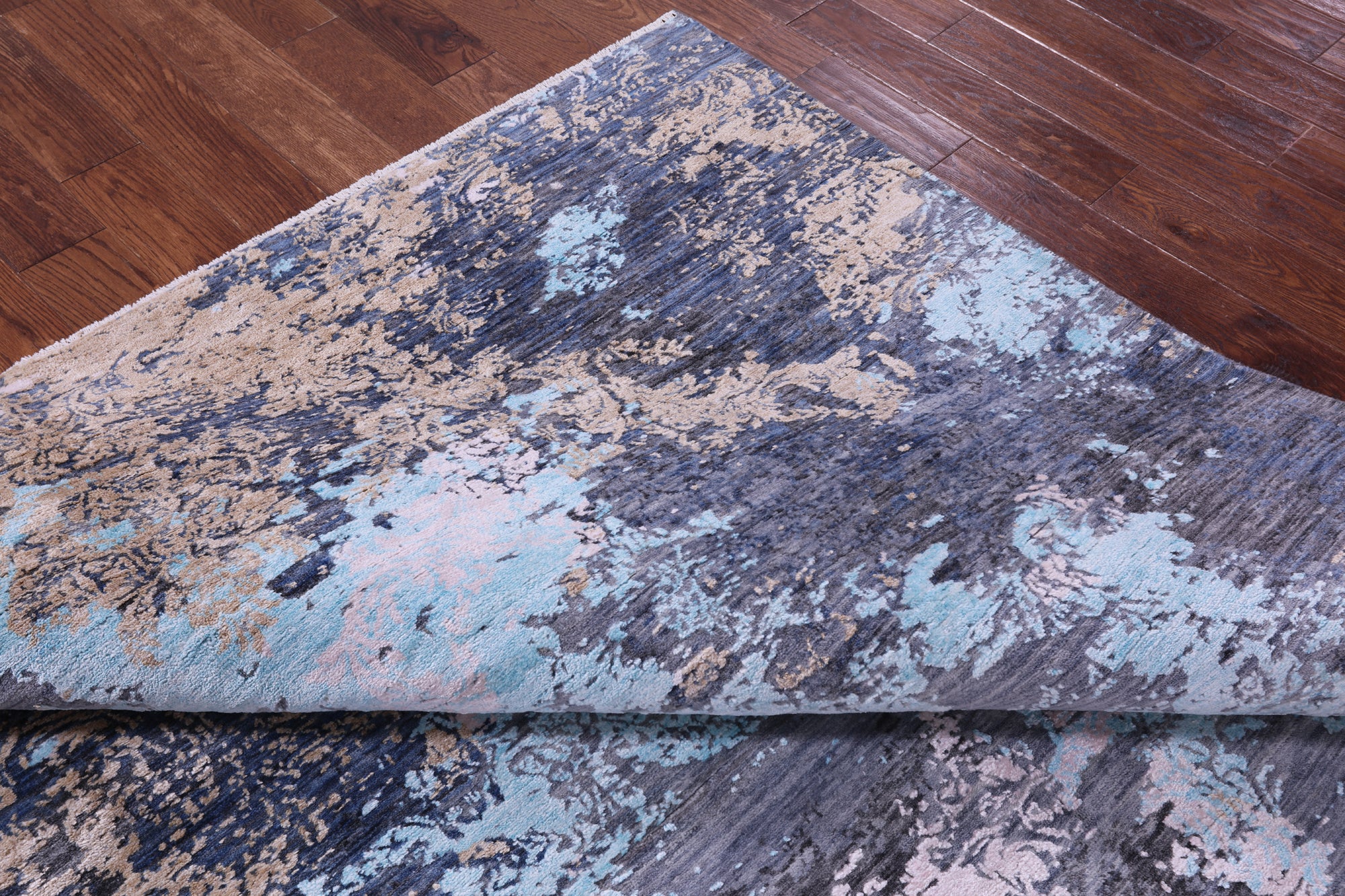 SUPER SALE Contemporary Hand Knotted Wool & Silk Rug - 7' 9" X 10' 2"
