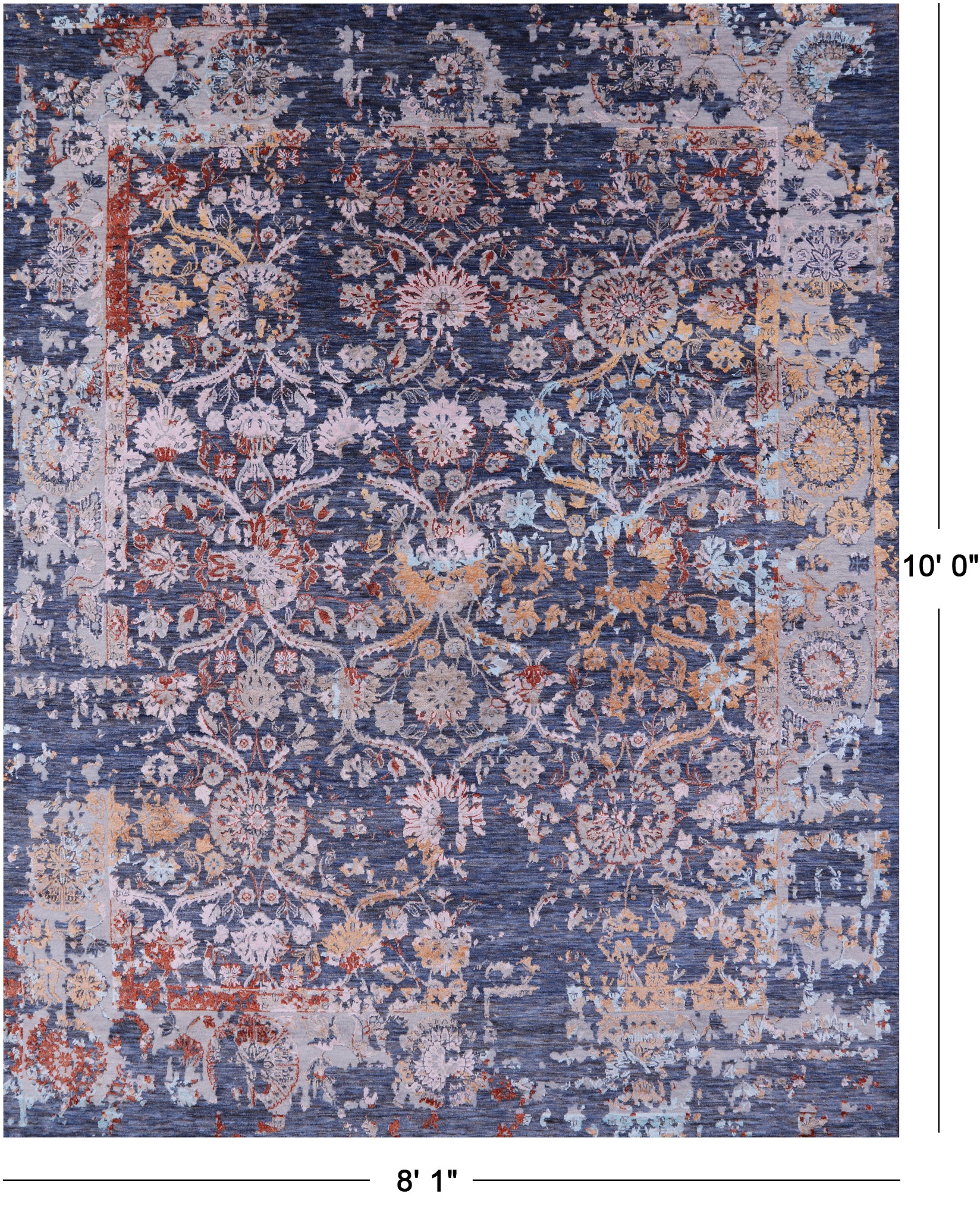 Persian Hand Knotted Wool & Silk Rug - 8' 1" X 10' 0" - Golden Nile