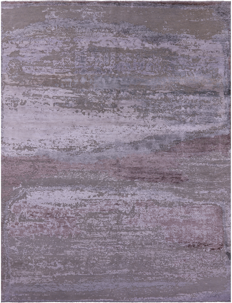 SUPER SALE Contemporary Hand Knotted Wool & Silk Rug - 9' 0" X 11' 6"