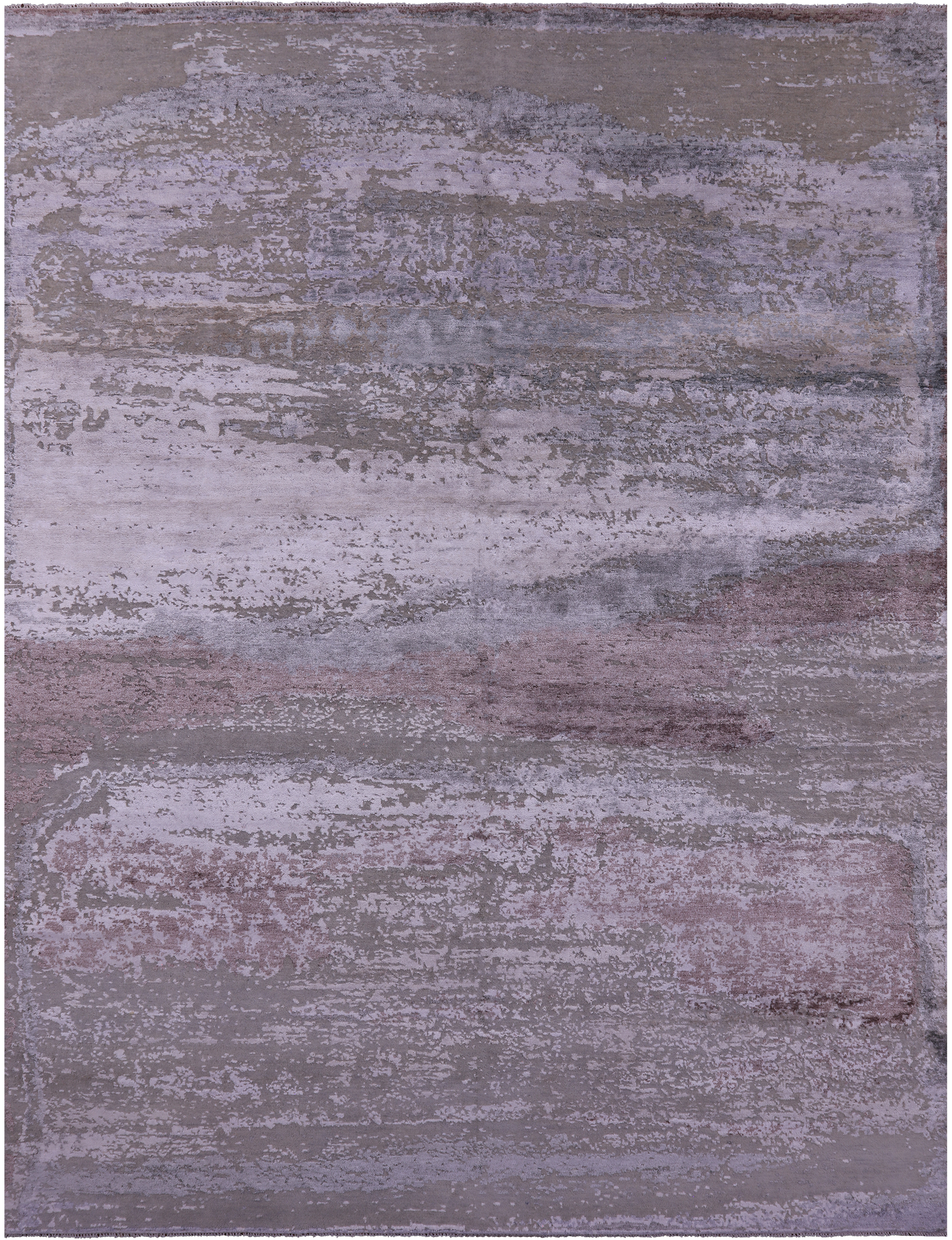 SUPER SALE Contemporary Hand Knotted Wool & Silk Rug - 9' 0" X 11' 6"