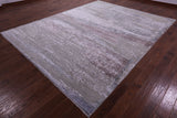 SUPER SALE Contemporary Hand Knotted Wool & Silk Rug - 9' 0" X 11' 6"