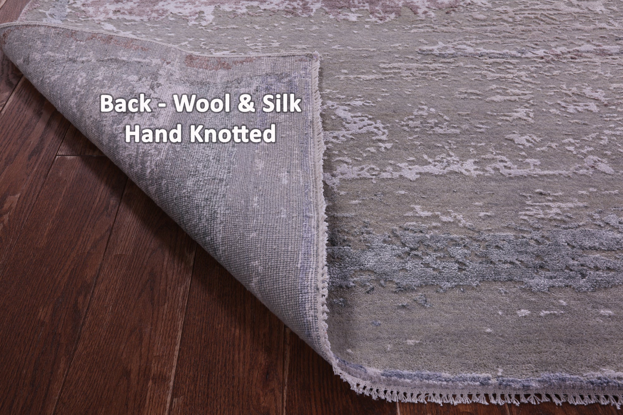 SUPER SALE Contemporary Hand Knotted Wool & Silk Rug - 9' 0" X 11' 6"