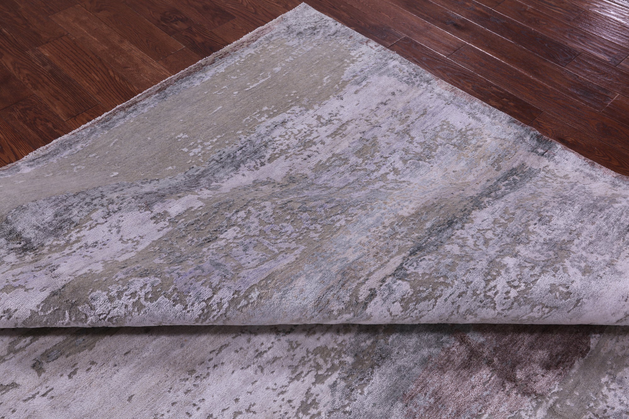 SUPER SALE Contemporary Hand Knotted Wool & Silk Rug - 9' 0" X 11' 6"