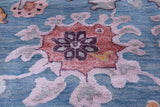 Blue Persian Hand Knotted Wool & Silk Rug - 9' 1" X 12' 3" - Golden Nile
