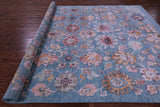 Blue Persian Hand Knotted Wool & Silk Rug - 9' 1" X 12' 3" - Golden Nile
