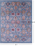 Blue Persian Hand Knotted Wool & Silk Rug - 9' 1" X 12' 3" - Golden Nile