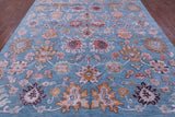 Blue Persian Hand Knotted Wool & Silk Rug - 9' 1" X 12' 3" - Golden Nile