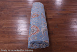 Blue Persian Hand Knotted Wool & Silk Rug - 9' 0" X 11' 10" - Golden Nile