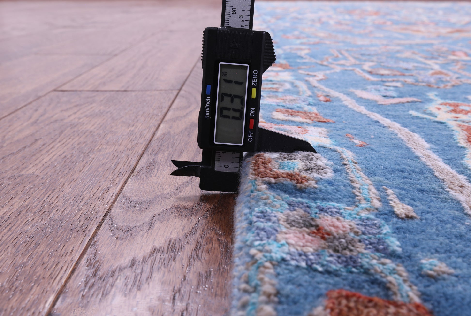 Blue Persian Hand Knotted Wool & Silk Rug - 9' 0" X 11' 10" - Golden Nile