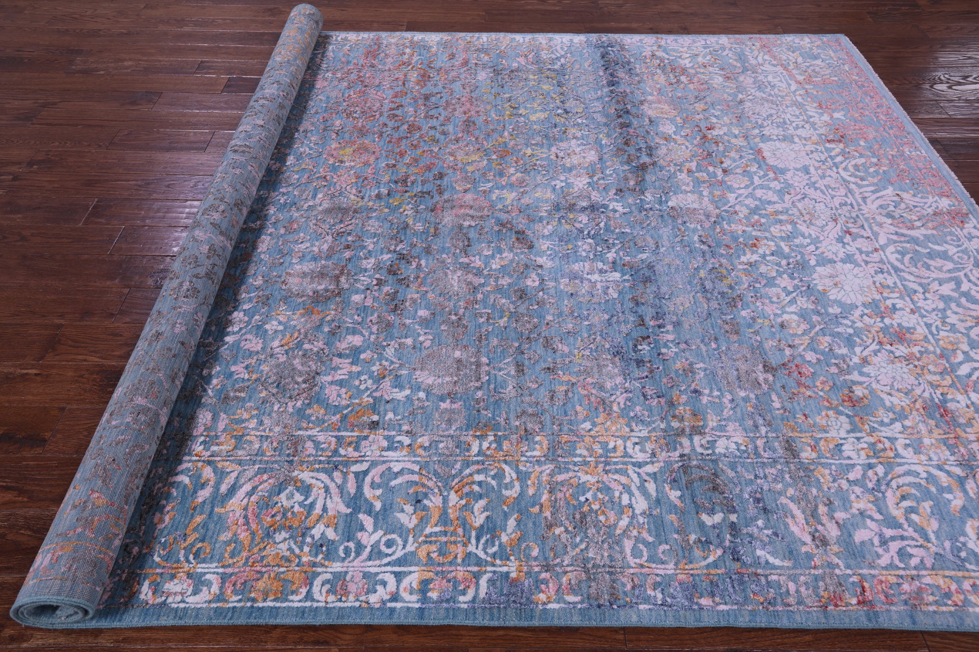 SUPER SALE Persian Hand Knotted Wool & Silk Rug - 8' 1" X 10' 1"