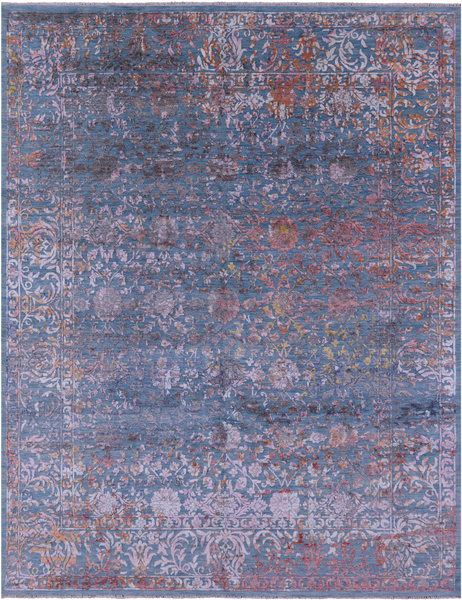 SUPER SALE Persian Hand Knotted Wool & Silk Rug - 8' 1" X 10' 1"