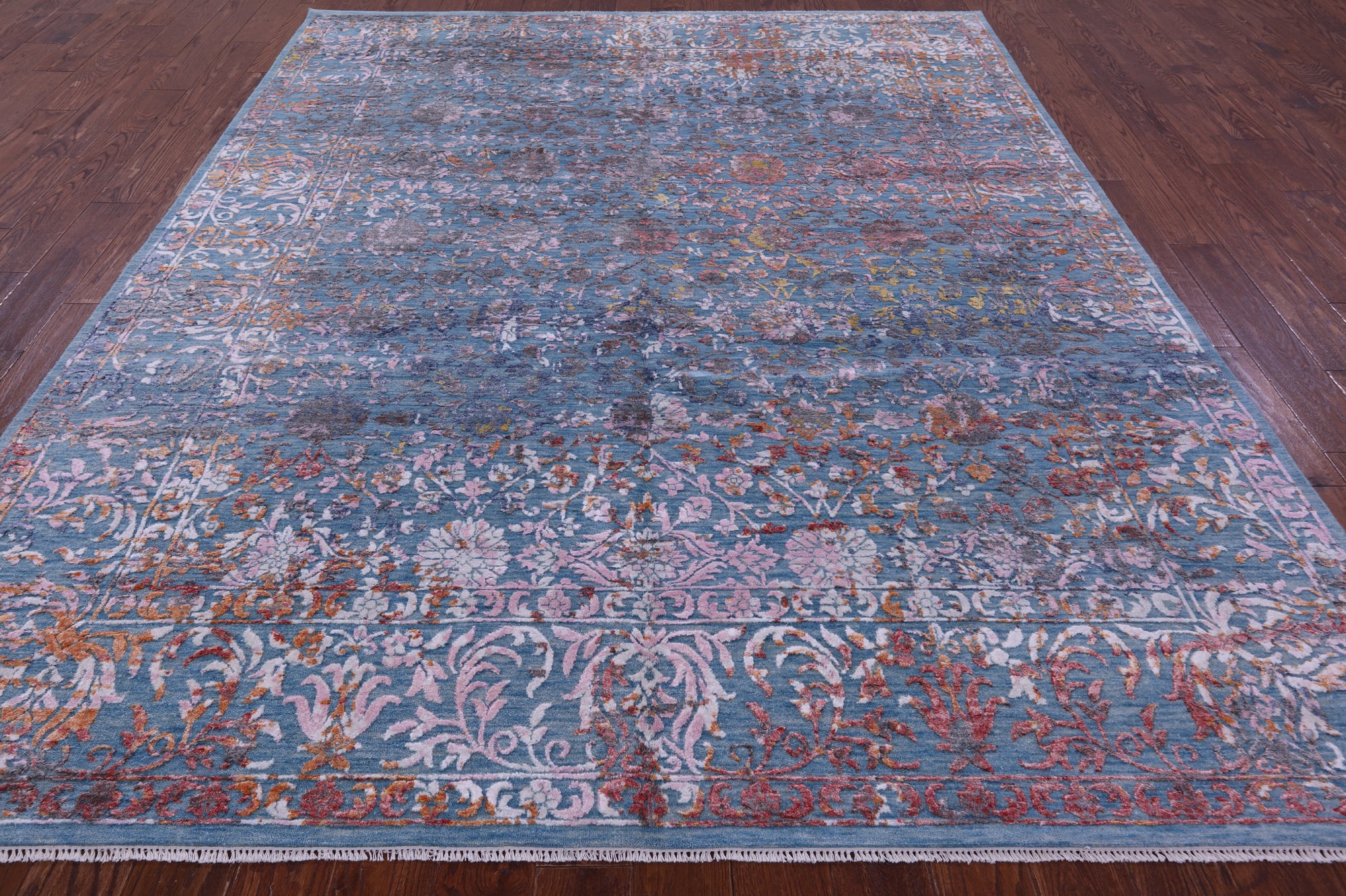 SUPER SALE Persian Hand Knotted Wool & Silk Rug - 8' 1" X 10' 1"